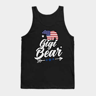 Gigi Bear Patriotic Flag Matching 4th Of July Tank Top